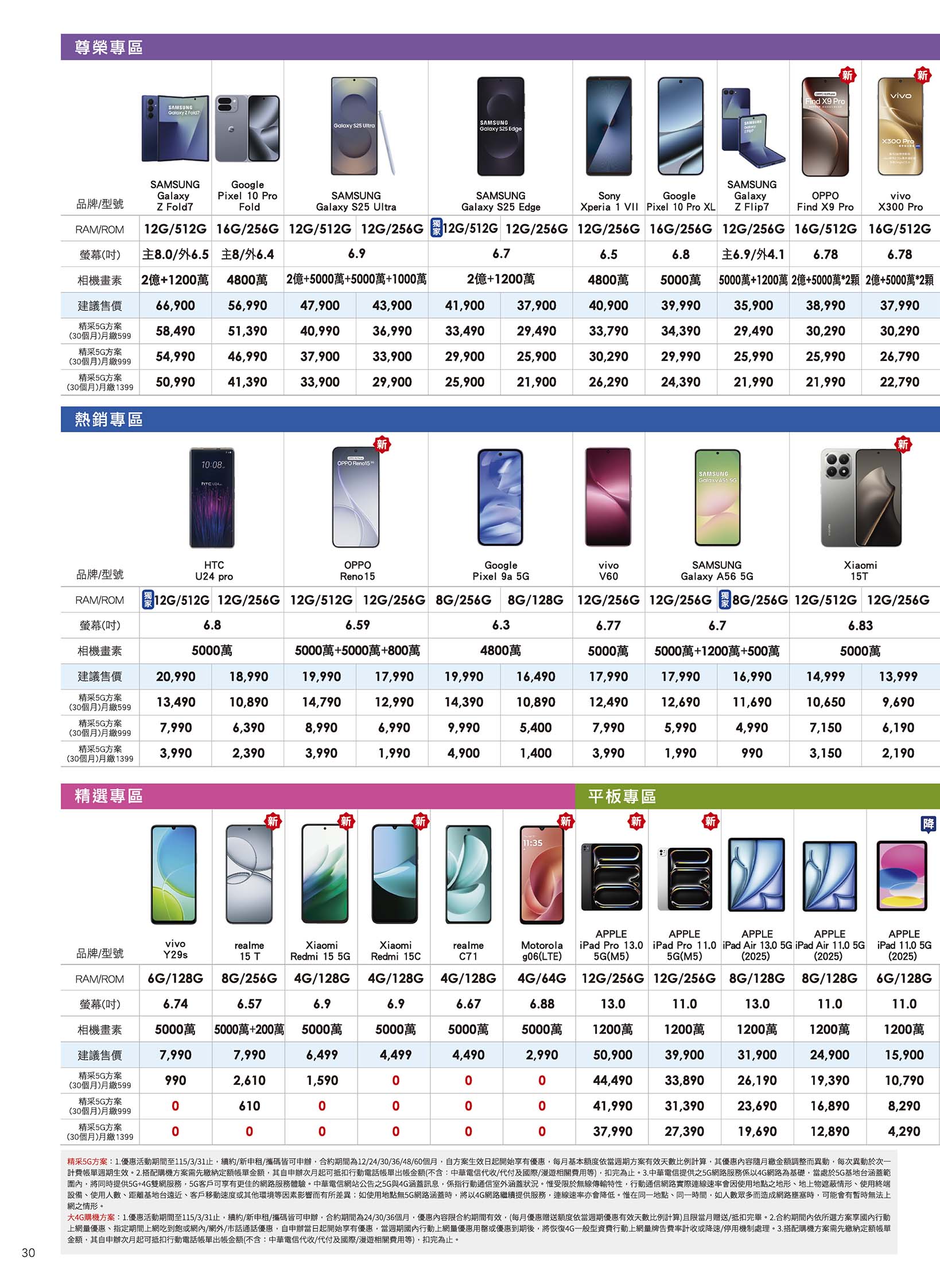 中華電信 DM 第30頁 - 最新優惠資訊