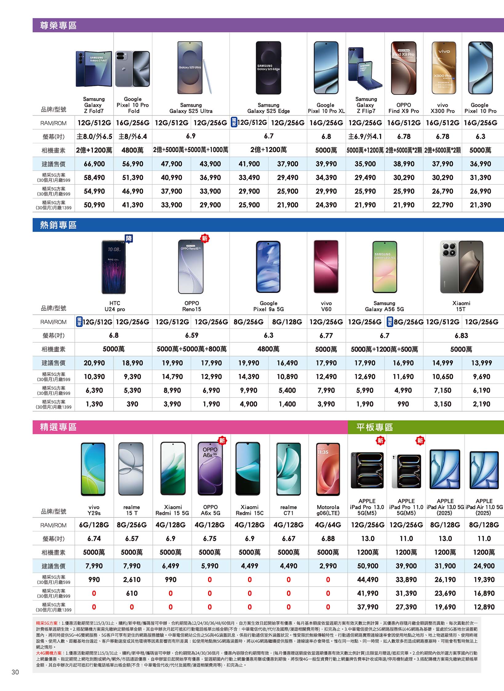 中華電信 DM 第30頁 - 最新優惠資訊