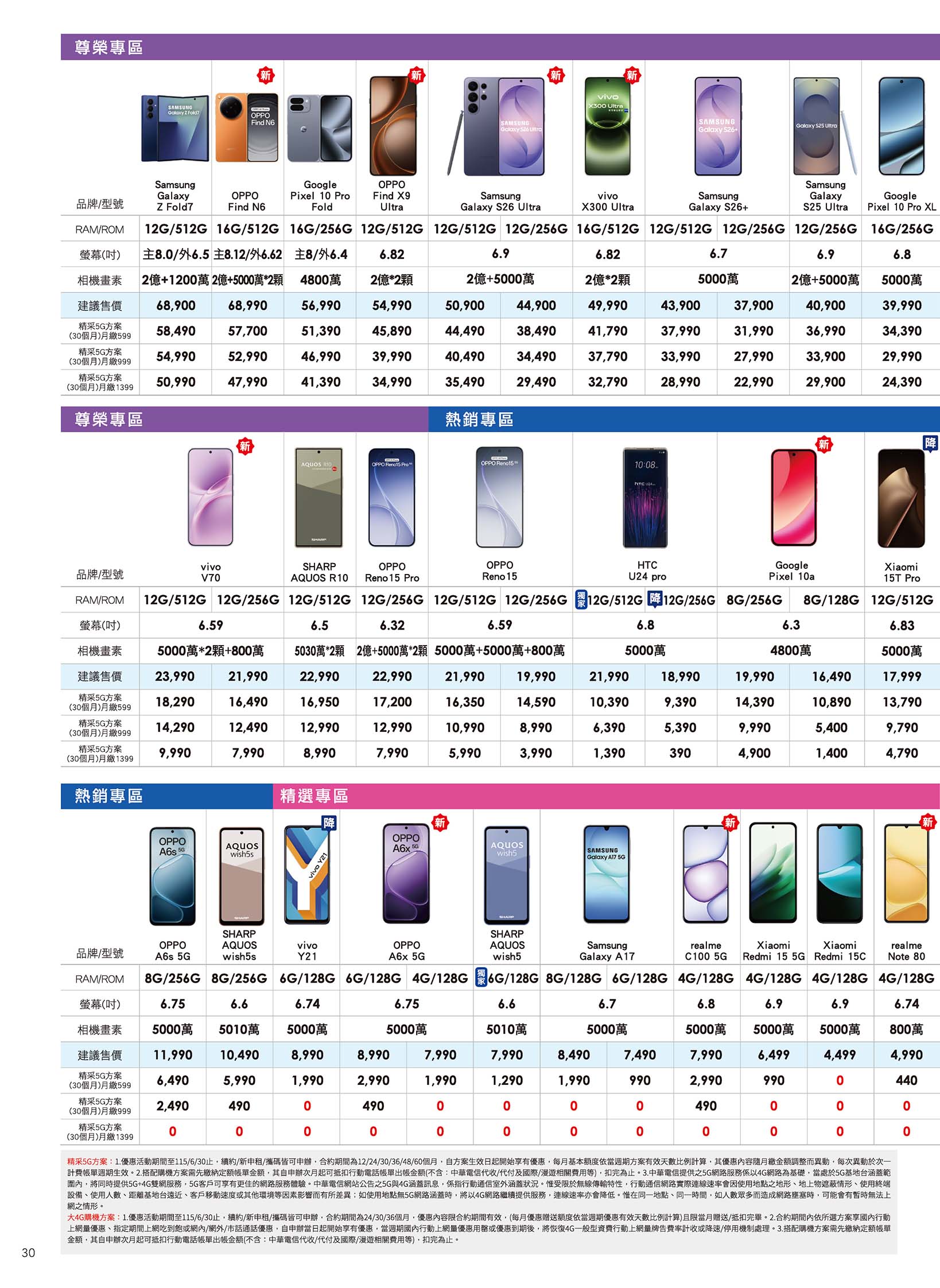 中華電信 DM 第30頁 - 最新優惠資訊
