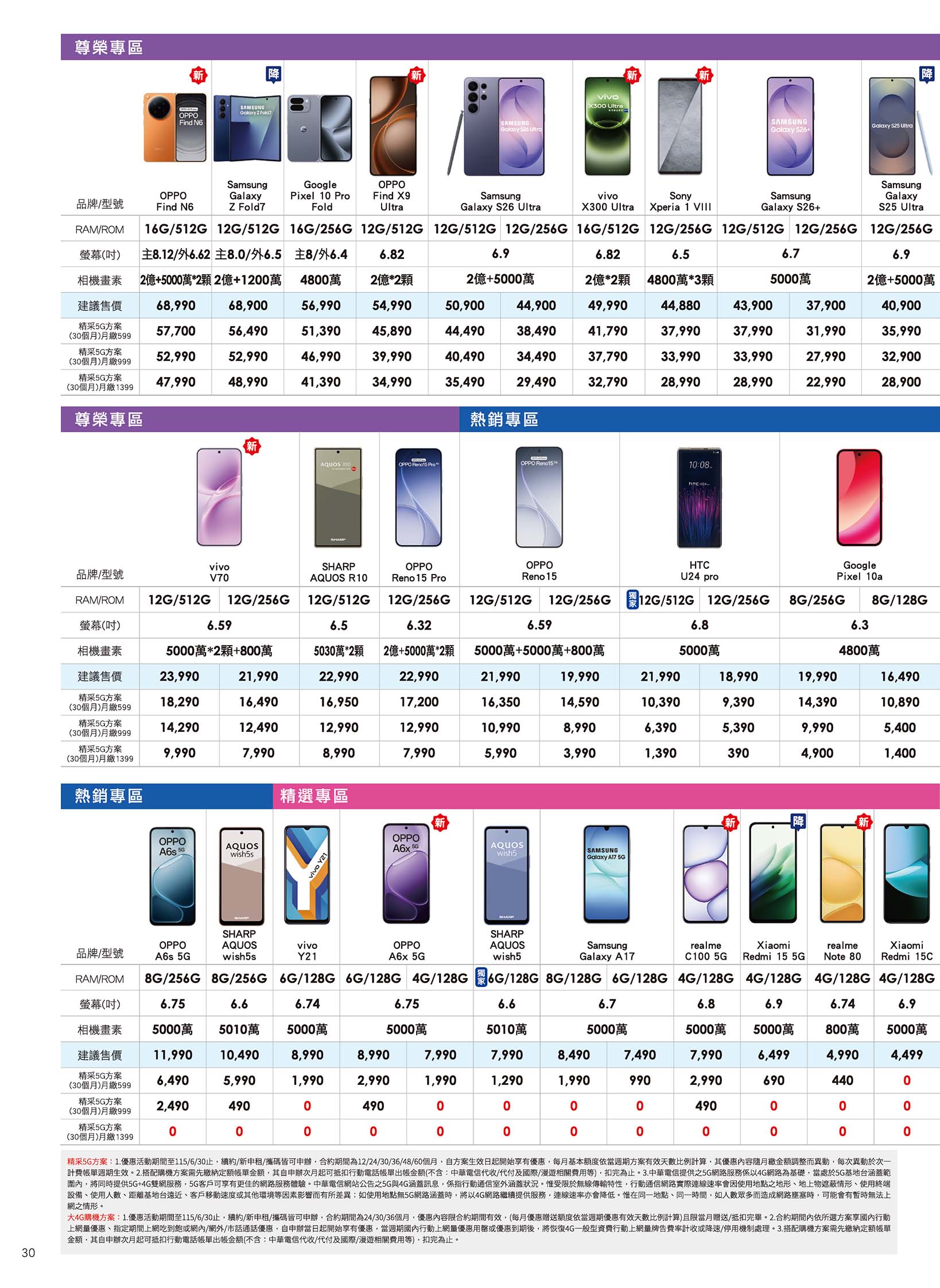 中華電信 DM 第30頁 - 最新優惠資訊