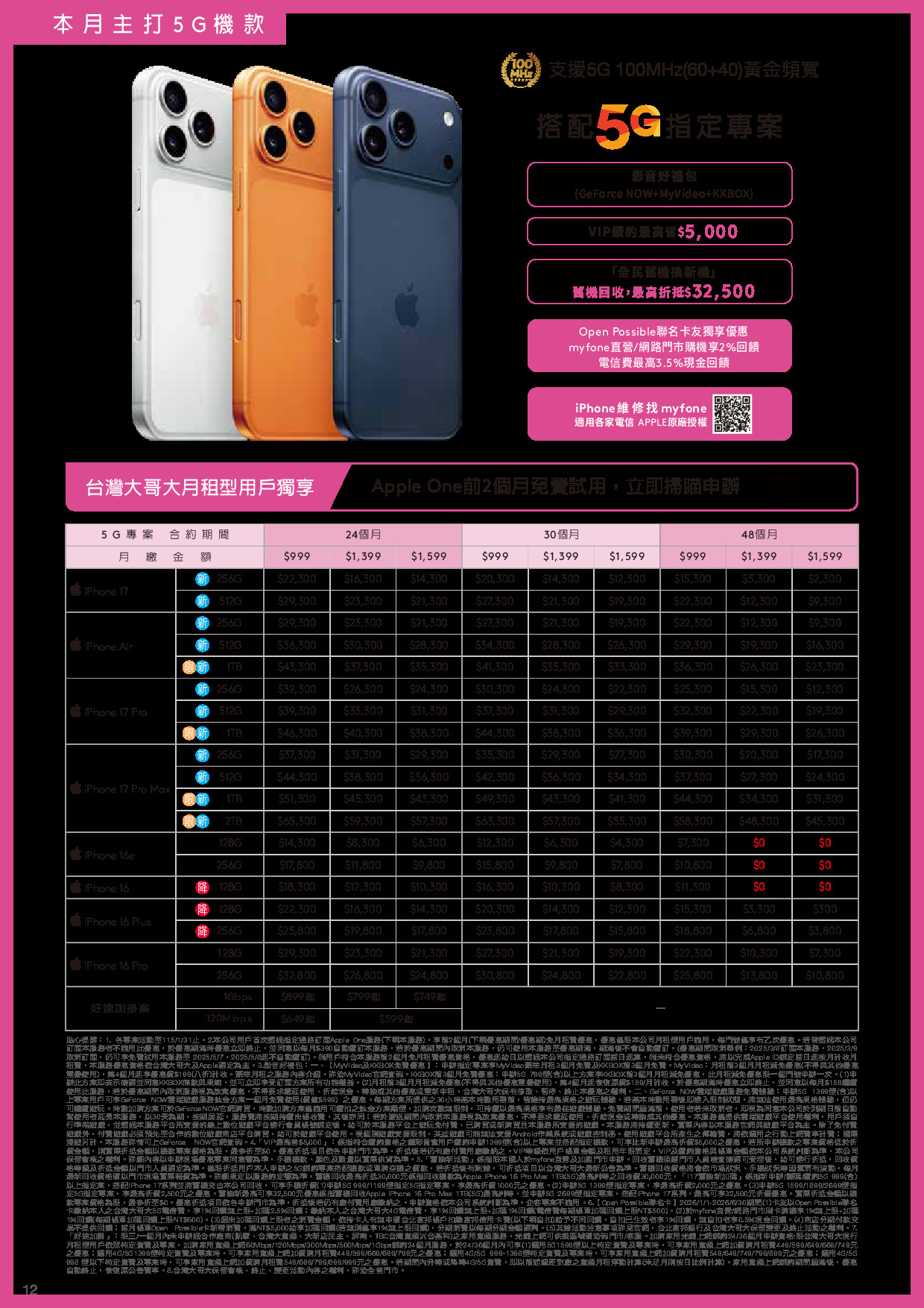 台灣大哥大 DM 第12頁 - 最新優惠資訊
